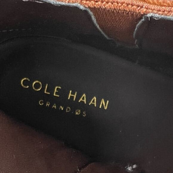 NWOB Cole Haan Hadlyn Grand OS Caramel Tan Leather Zip Ankle Boot Size 8.5 - Picture 10 of 10